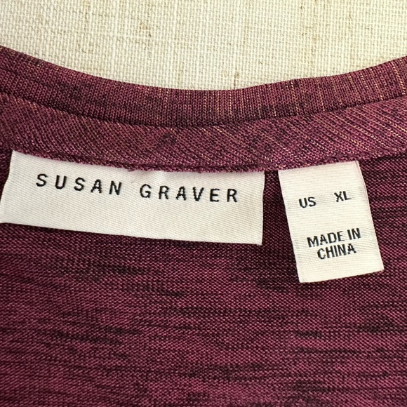 Susan Graver Women's Top - Rich Burgundy 🍒 - Picture 3 of 11